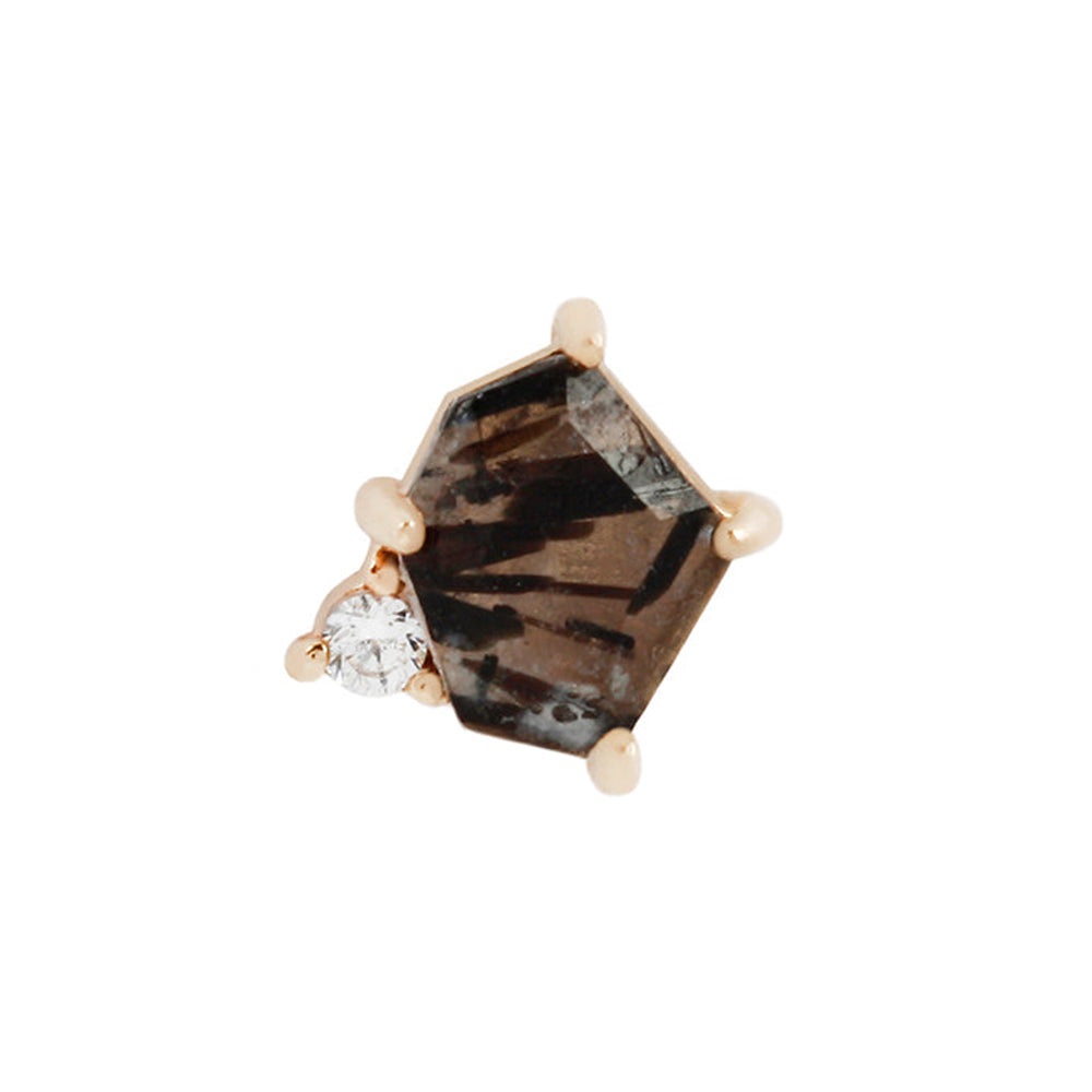 threadless: "Elicit" End in Gold with Tourmalated Quartz & CZ