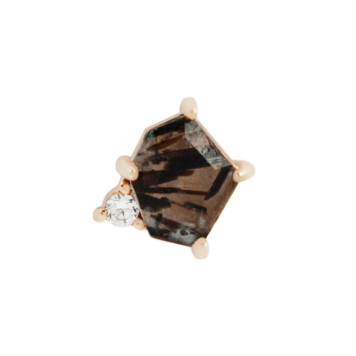 threadless: "Elicit" End in Gold with Tourmalated Quartz & CZ