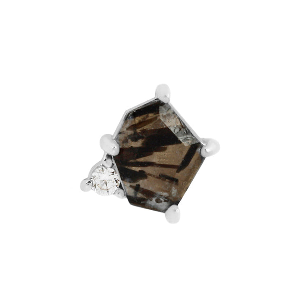 threadless: "Elicit" End in Gold with Tourmalated Quartz & CZ
