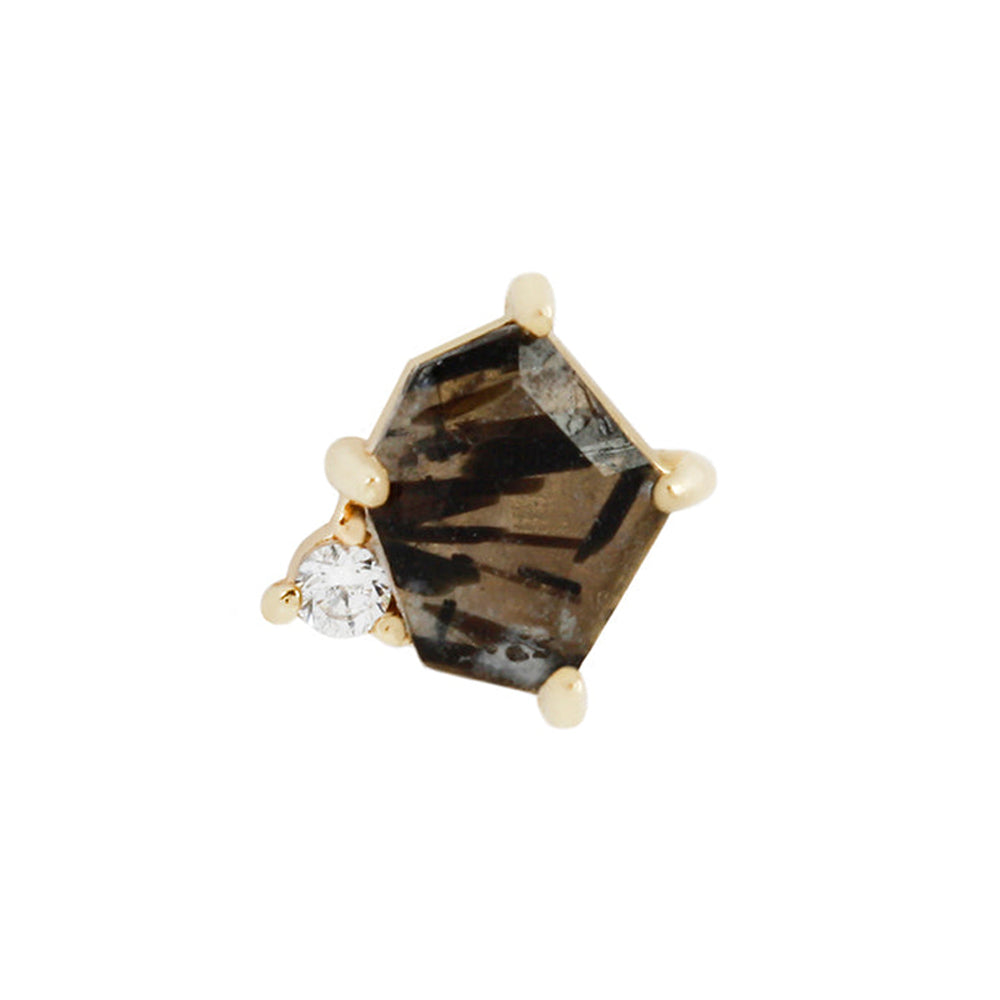 threadless: "Elicit" End in Gold with Tourmalated Quartz & CZ