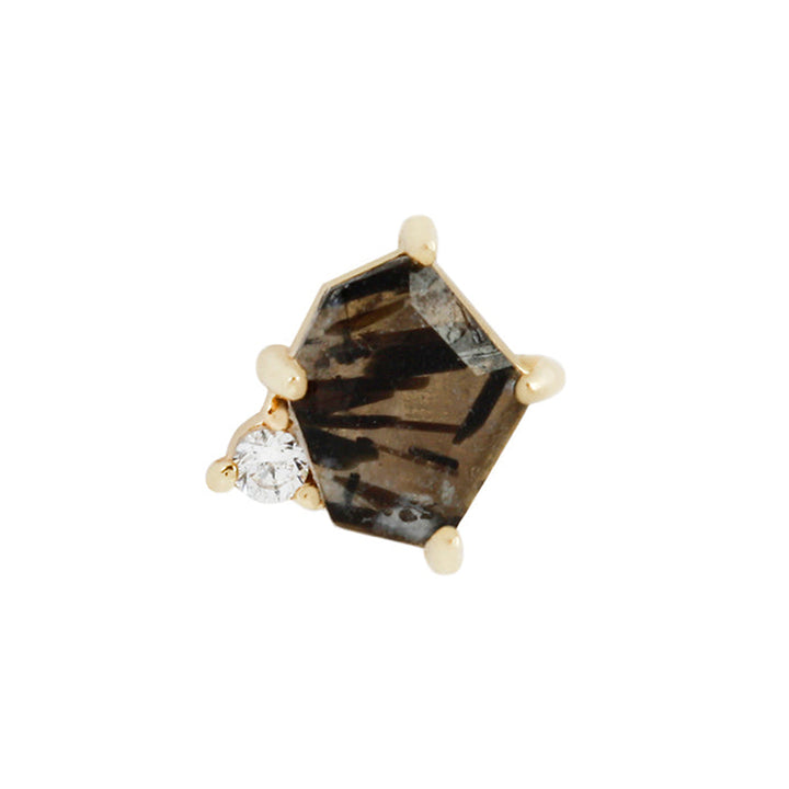 threadless: "Elicit" End in Gold with Tourmalated Quartz & CZ