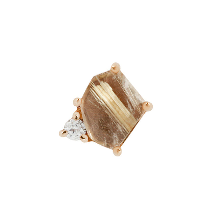 threadless: "Elicit" End in Gold with Rutilated Quartz & CZ