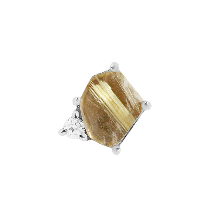 threadless: "Elicit" End in Gold with Rutilated Quartz & CZ