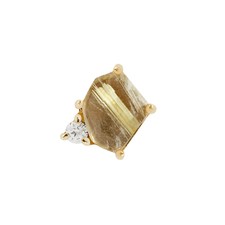threadless: "Elicit" End in Gold with Rutilated Quartz & CZ