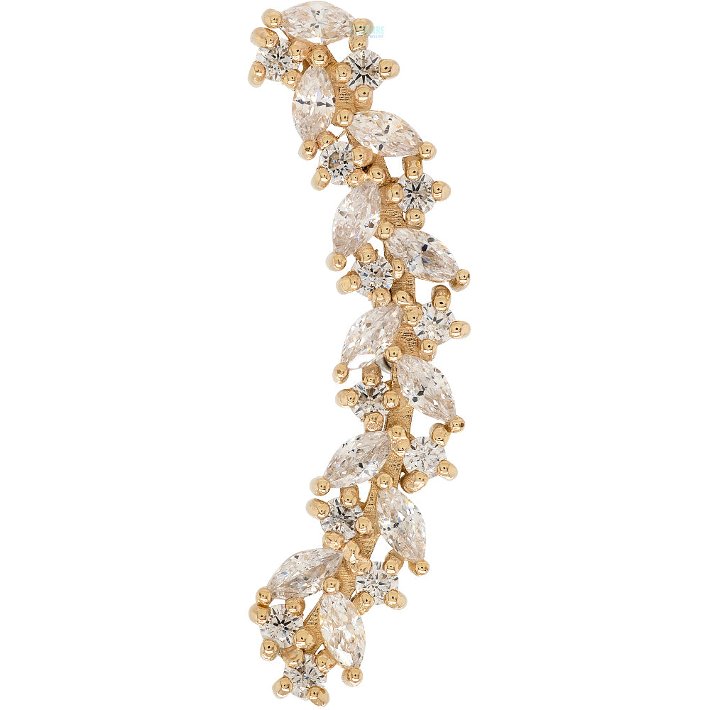 "Ivy Arc" Threaded End in Gold & Platinum with CZ
