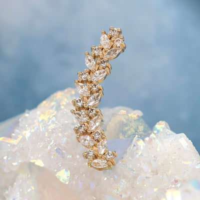 "Ivy Arc" Threaded End in Gold & Platinum with CZ