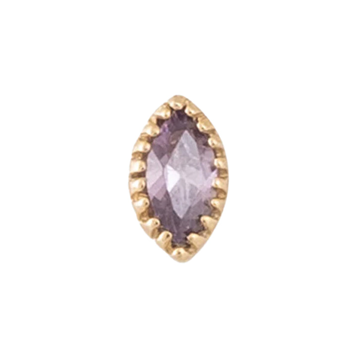 threadless: Marquis Scalloped Pin in Gold with Birthstone Gemstone