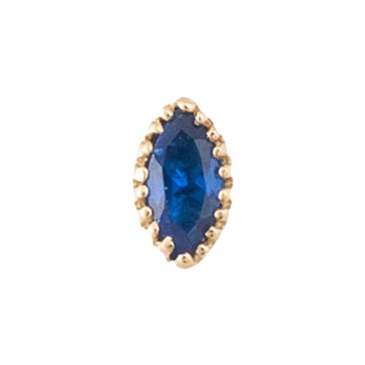 threadless: Marquis Scalloped Pin in Gold with Birthstone Gemstone