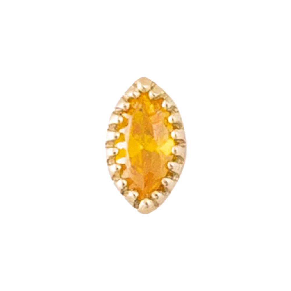 threadless: Marquis Scalloped Pin in Gold with Birthstone Gemstone