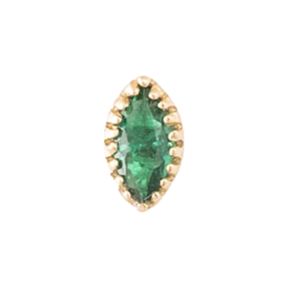 threadless: Marquis Scalloped Pin in Gold with Birthstone Gemstone