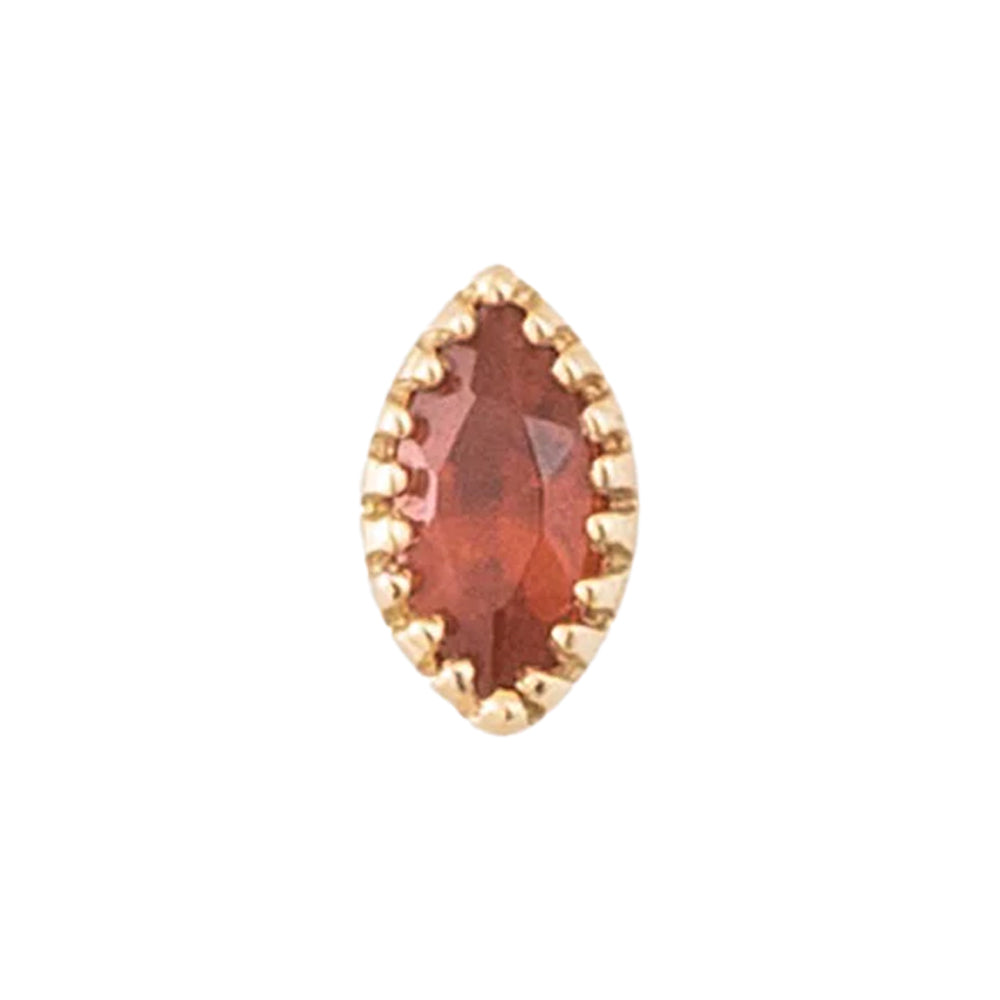 threadless: Marquis Scalloped Pin in Gold with Birthstone Gemstone