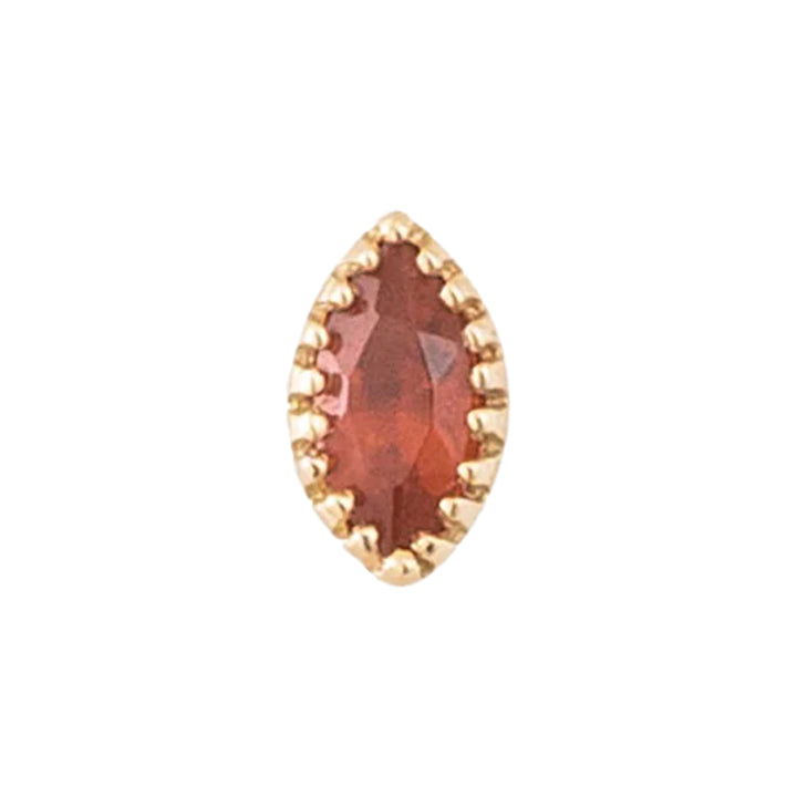 threadless: Marquis Scalloped Pin in Gold with Birthstone Gemstone