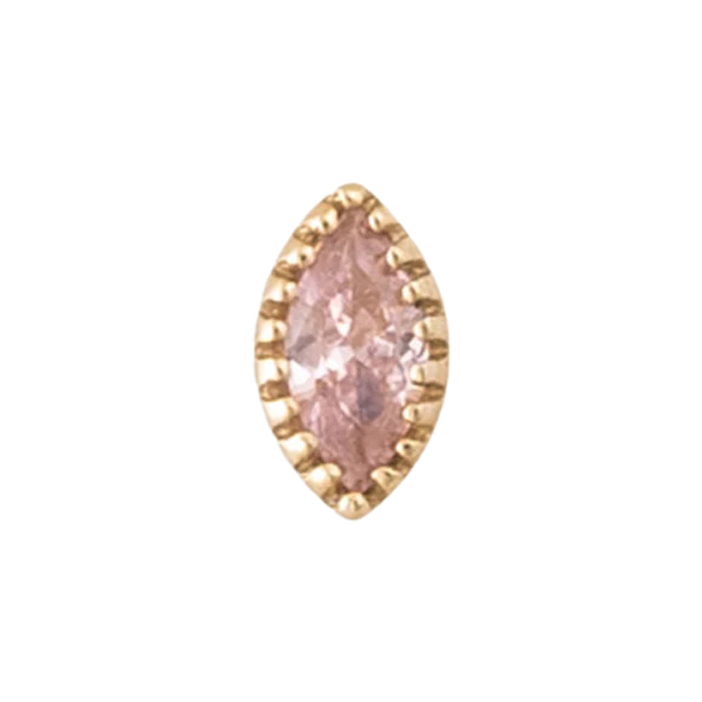 threadless: Marquis Scalloped Pin in Gold with Birthstone Gemstone