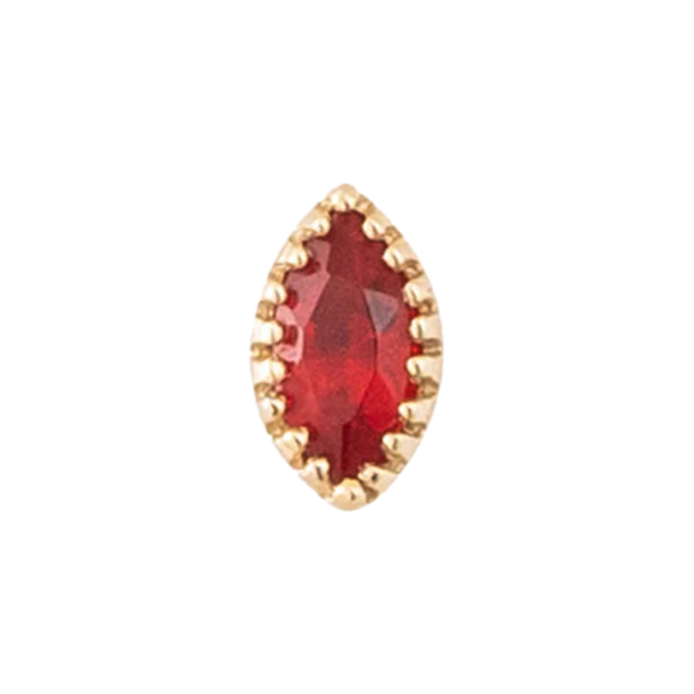 threadless: Marquis Scalloped Pin in Gold with Birthstone Gemstone