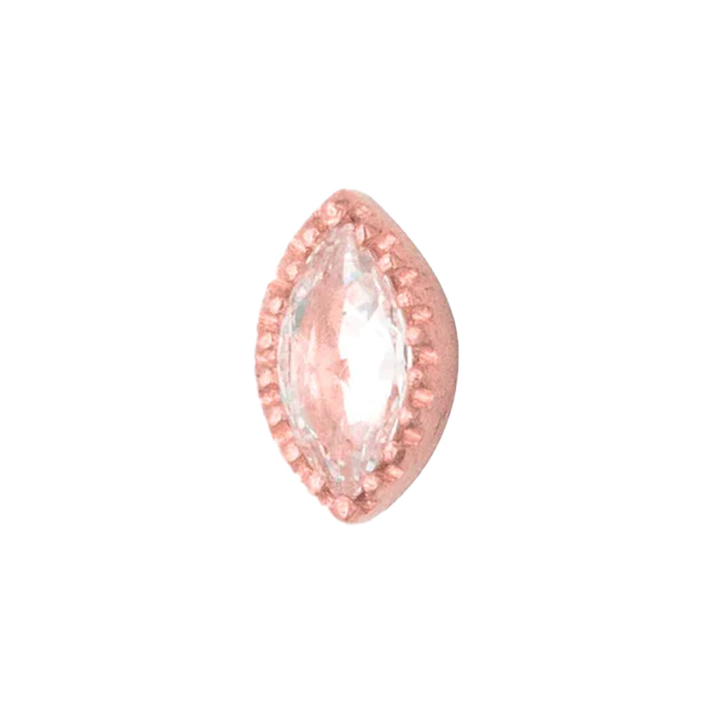 threadless: Marquis Scalloped Pin in Gold with Birthstone Gemstone