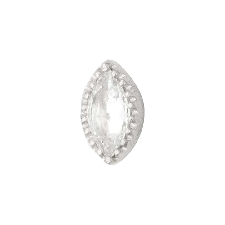 threadless: Marquis Scalloped Pin in Gold with Birthstone Gemstone