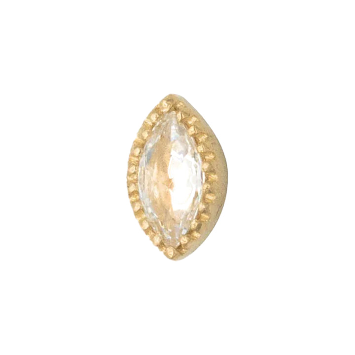 threadless: Marquis Scalloped Pin in Gold with Birthstone Gemstone