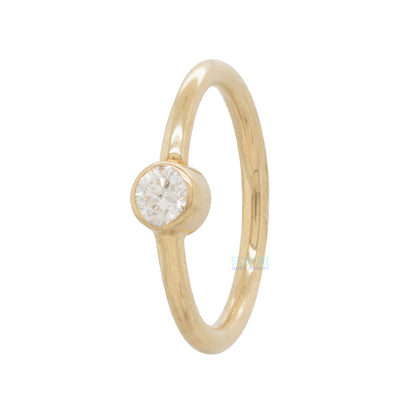 Round Fixed Bezel Seam Ring (FBR) in Gold with Diamond