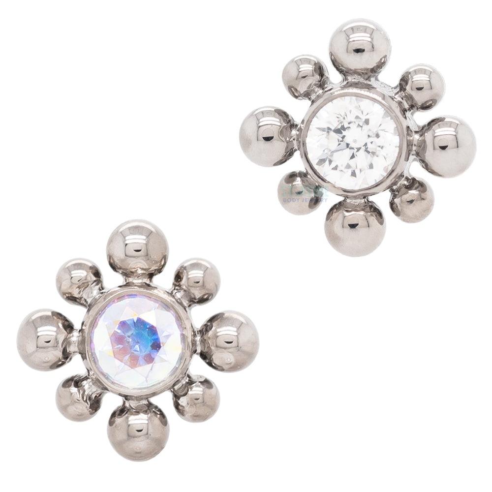 15HT 'Haute Couture Bijoux' Faceted Gem Bezel Threaded End
