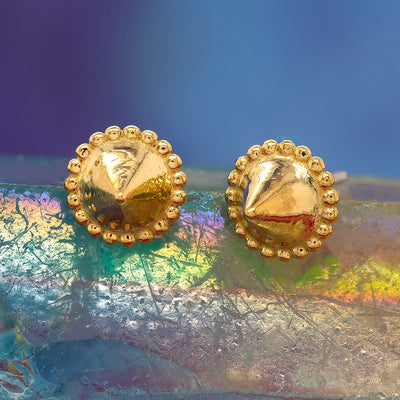 threadless: French Millgrain Spike End in Gold & Platinum