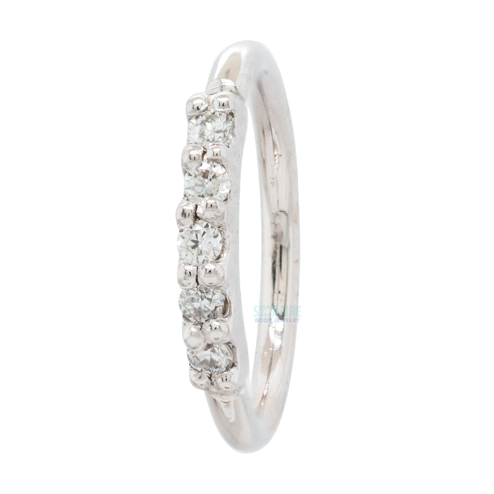 Diamond Fixed Gem Seam Ring in Gold