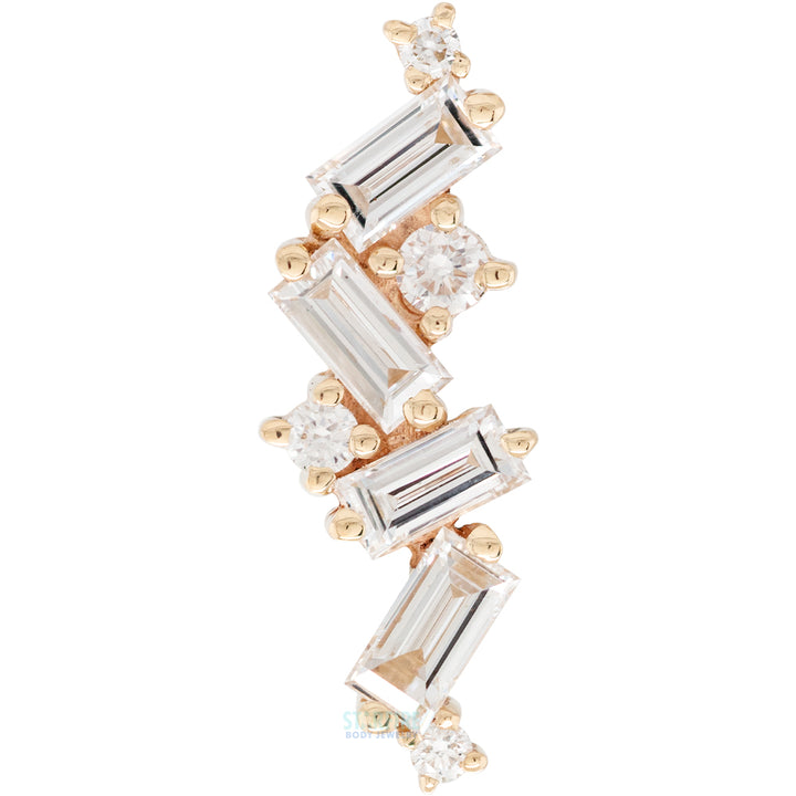 "Genesis" Threaded End in Gold with Diamonds