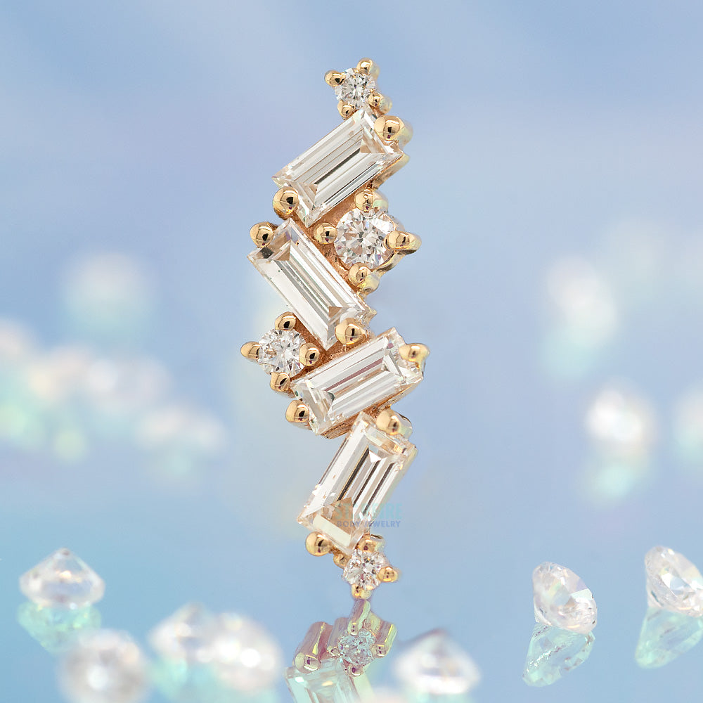 "Genesis" Threaded End in Gold with Diamonds
