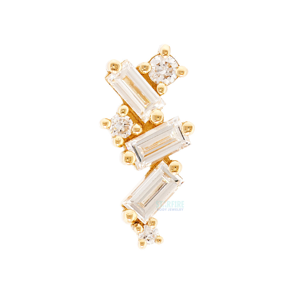 "Mini Genesis" Threaded End in Gold with Diamonds