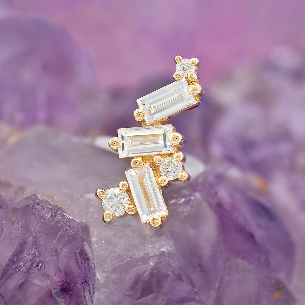 "Mini Genesis" Threaded End in Gold with Diamonds