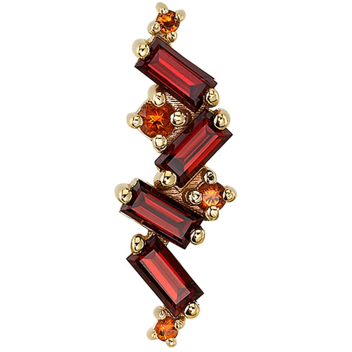 "Genesis" Threaded End in Gold with Garnet & Citrine