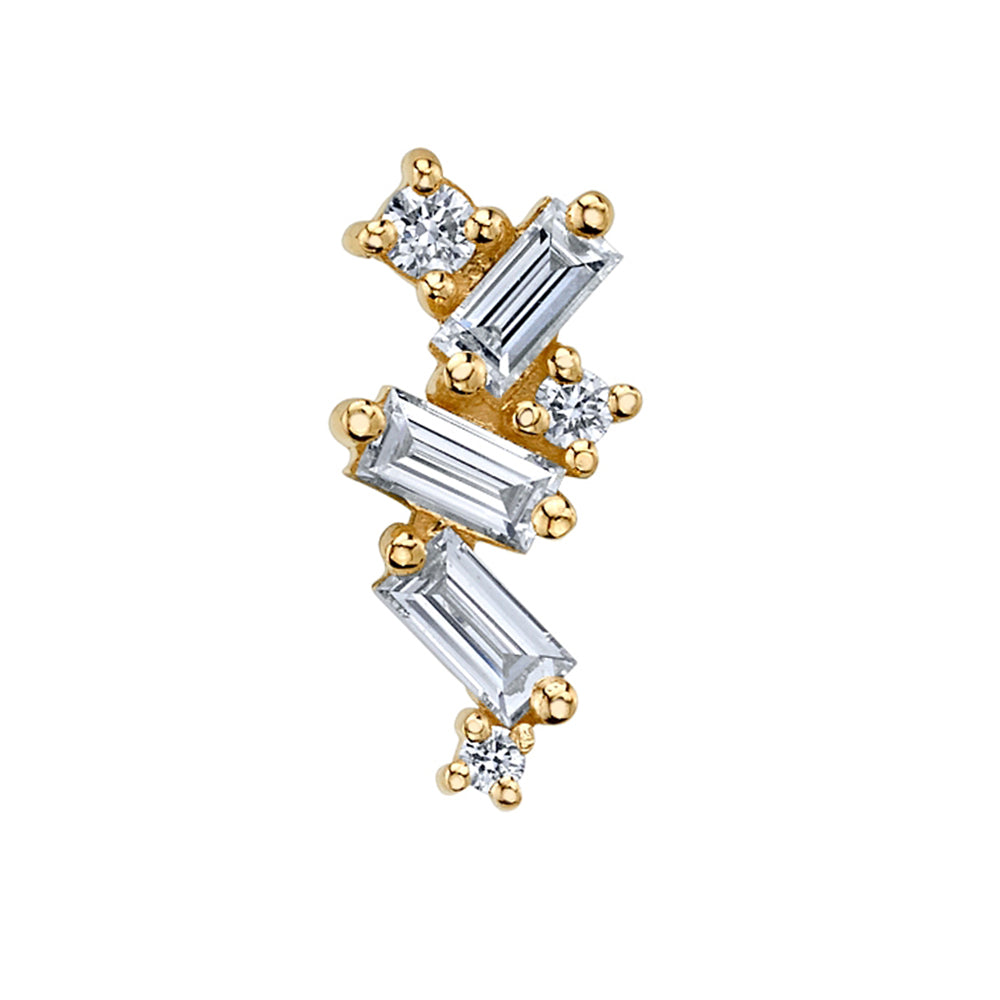 "Mini Genesis" Threaded End in Gold with Diamonds