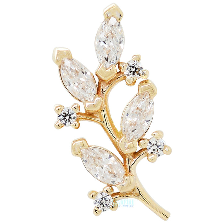 "Bitter Sweet" Threaded End in Gold with White CZ's