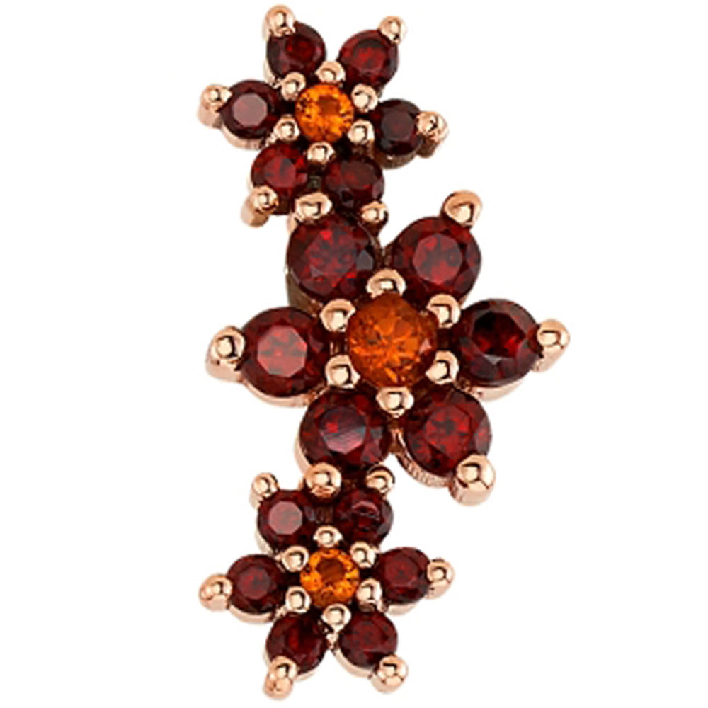 "Estrella" Threaded End in Gold with Citrine & Garnet