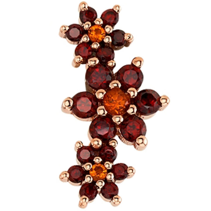 "Estrella" Threaded End in Gold with Citrine & Garnet