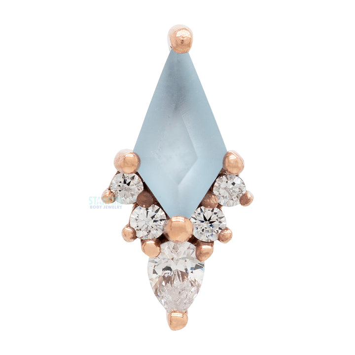threadless: "Afterglow" End in Gold with SANDBLASTED Swiss Blue Topaz & CZ's
