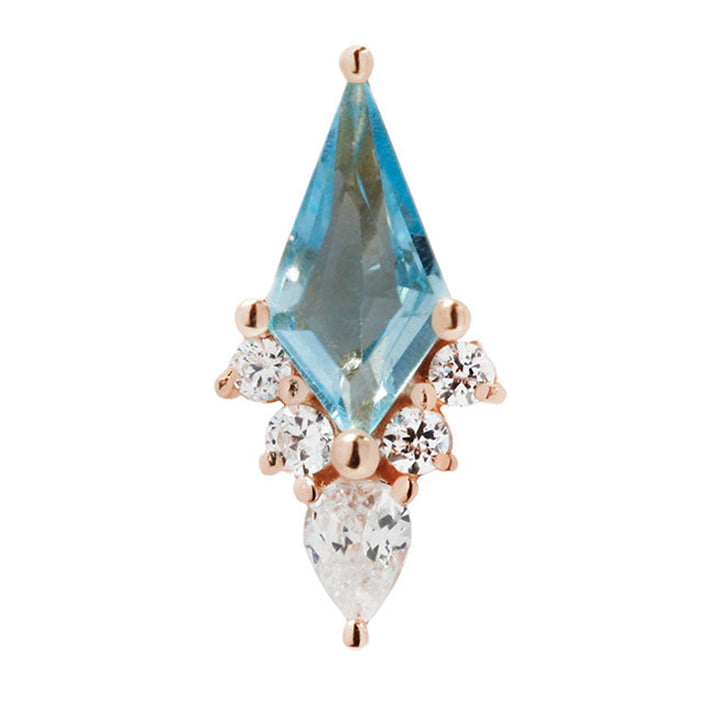 threadless: "Afterglow" End in Gold with Swiss Blue Topaz & CZ's