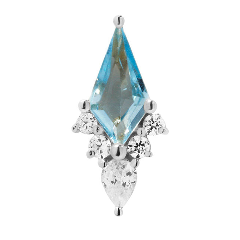 threadless: "Afterglow" End in Gold with Swiss Blue Topaz & CZ's