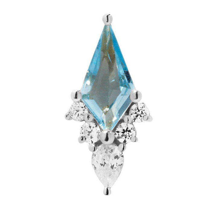 threadless: "Afterglow" End in Gold with Swiss Blue Topaz & CZ's