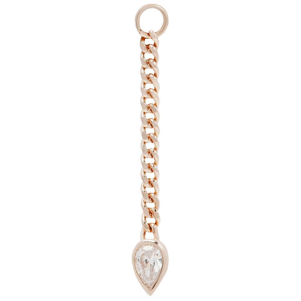 "Painkiller" Chain Charm in Gold with CZ