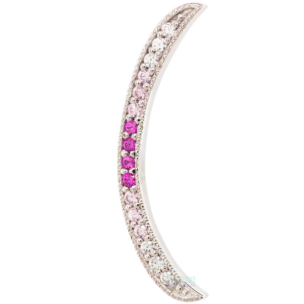 "Cumulus" Threaded End in Gold with White CZ, Pink CZ & Rubies