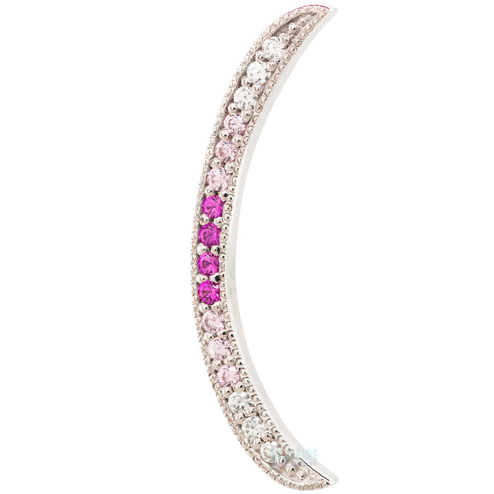 "Cumulus" Threaded End in Gold with White CZ, Pink CZ & Rubies