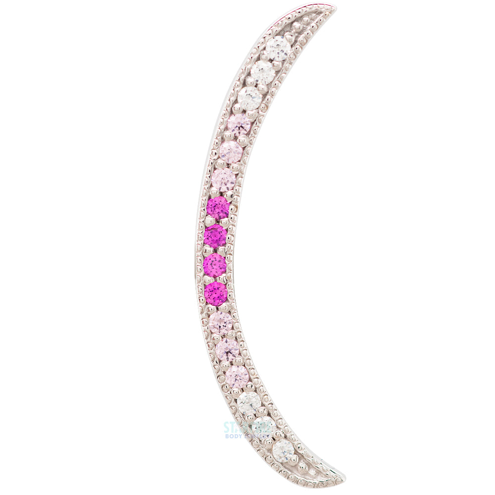 "Cumulus" Threaded End in Gold with White CZ, Pink CZ & Rubies