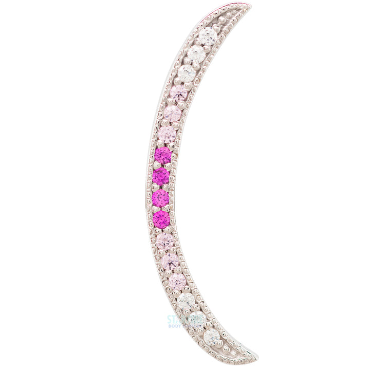 "Cumulus" Threaded End in Gold with White CZ, Pink CZ & Rubies