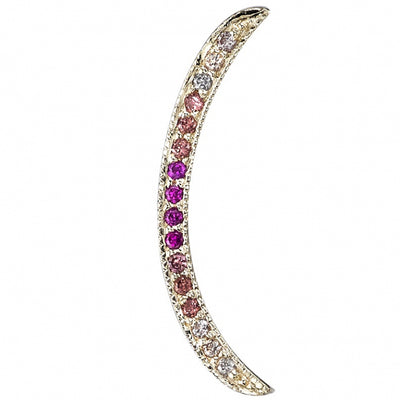 "Cumulus" Threaded End in Gold with White CZ, Pink CZ & Rubies