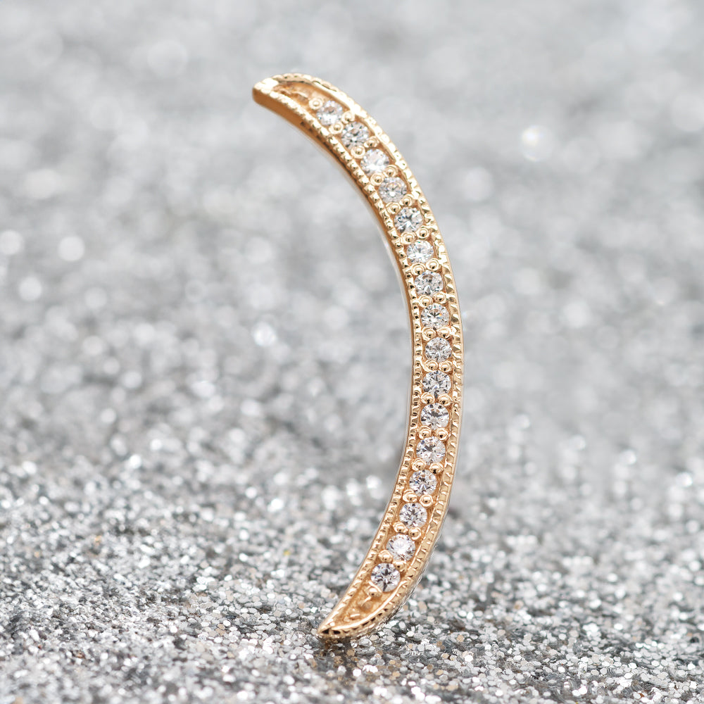 "Cumulus" Threaded End in Gold with White CZ's