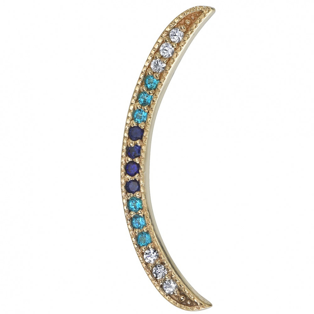 "Cumulus" Threaded End in Gold with White Sapphire, Ice Blue Topaz & London Blue Topaz