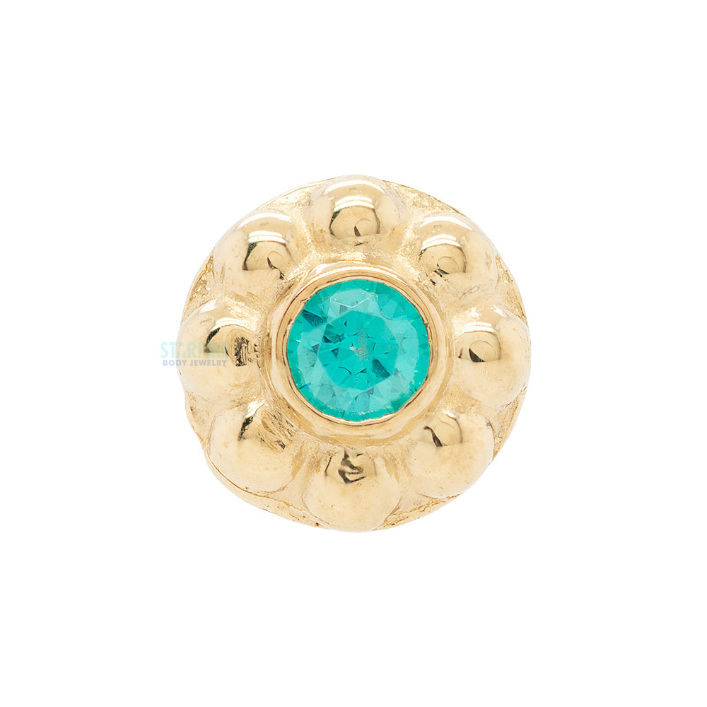 "Ipsa" Threaded End in Yellow Gold with 2mm Brilliant-Cut Gem