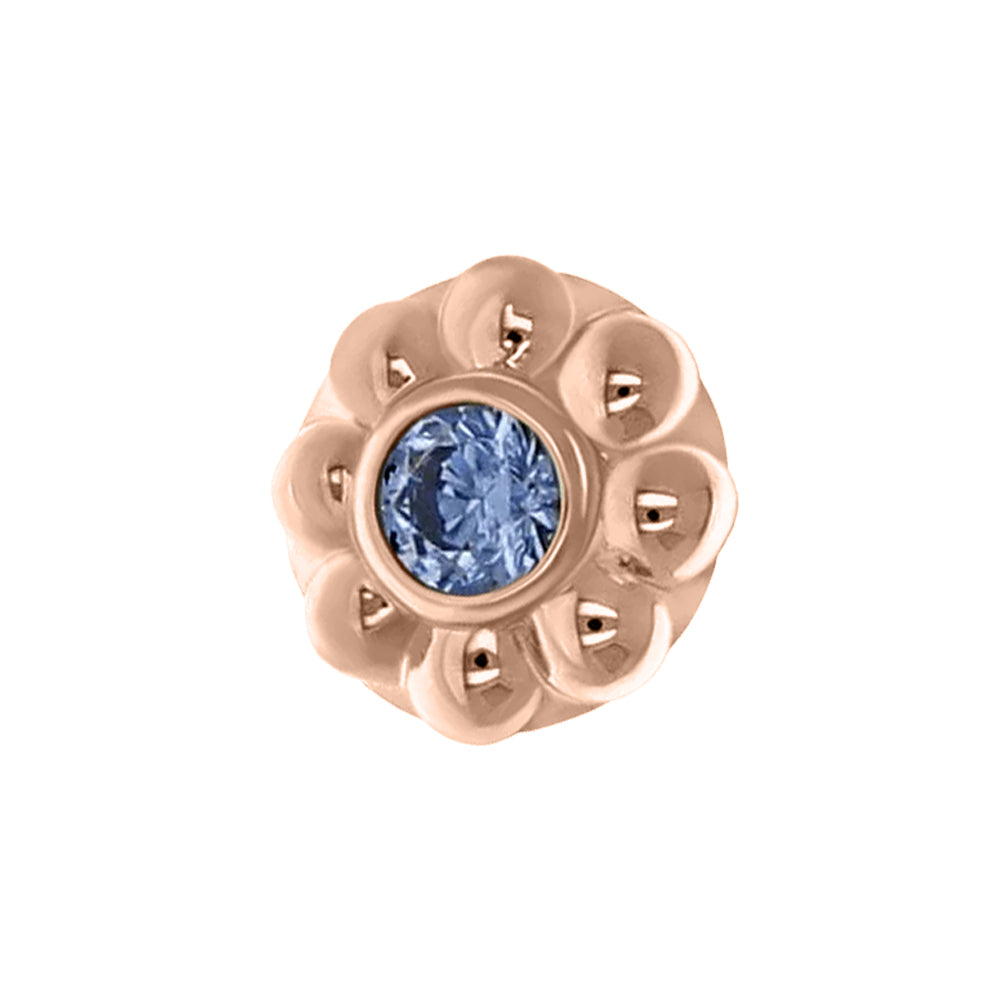 "Ipsa" Threaded End in Rose Gold with 2mm Brilliant-Cut Gem