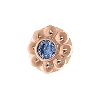 "Ipsa" Threaded End in Rose Gold with 2mm Brilliant-Cut Gem