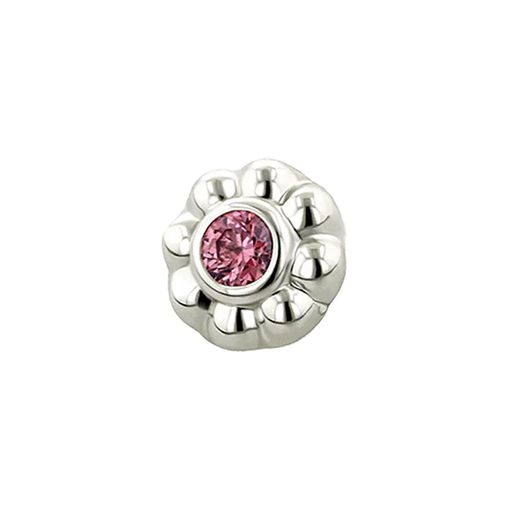 "Ipsa" Threaded End in White Gold with 1.5mm Brilliant-Cut Gem